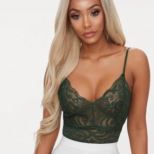 Pretty little thing green lace bodysuit